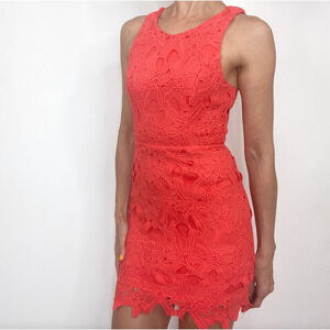 ASTR Floral Lace Textured Sleeveless Dress Red Size XS